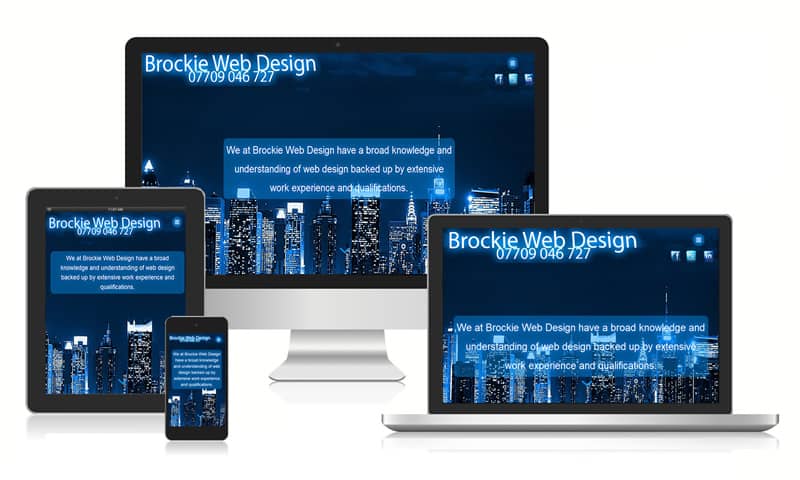 Website shown on desktop, laptop, tablet and mobile device